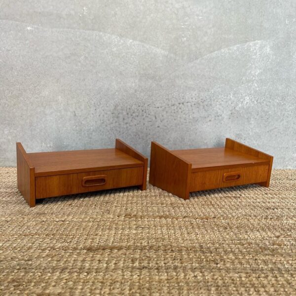 Scandinavian Mid-Century Floating Shelf/Bedside Duo - Image 4