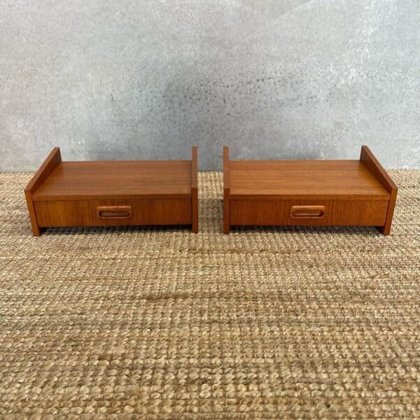 Scandinavian Mid-Century Floating Shelf/Bedside Duo - Image 2